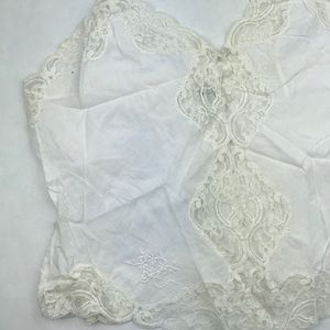 Vintage Christian Dior white lingerie tank top